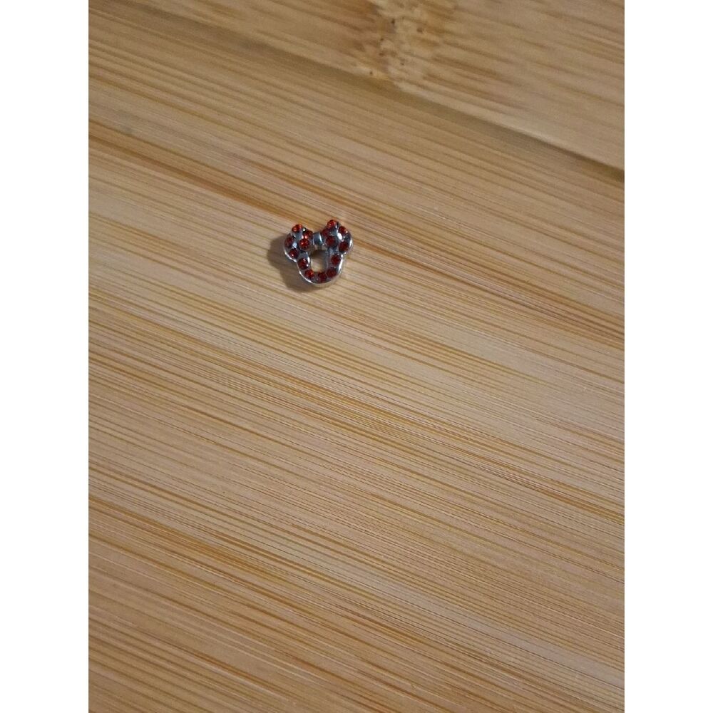 Minnie-Style Charm with Red Crystals For Floating Locket
